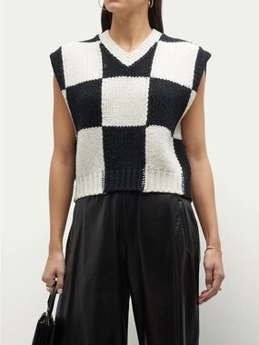 Frame Checkered Sweater Vest